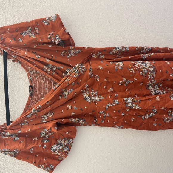 Burnt Orange Floral Romper - Picture 1 of 3